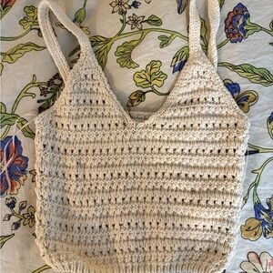Zara Crochet Cream Tank Top
